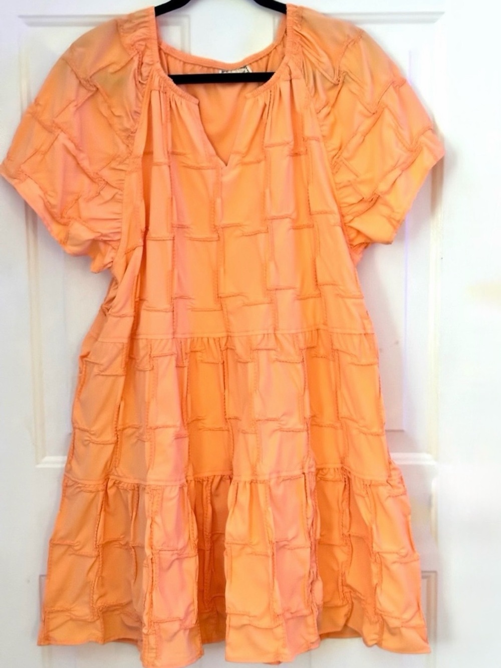 Women's Peach Tiered Ruffle Casual Dress new without tags.